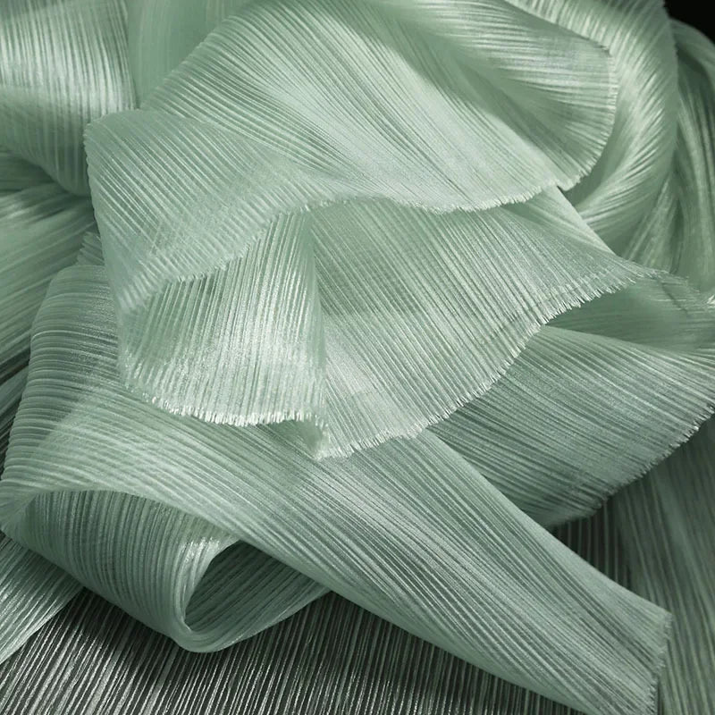Folded And Textured Fabric With Over 30 Colors Of Mesh Fabric For Petal Shaped Production Of High-end Evening Dresse And Wedding