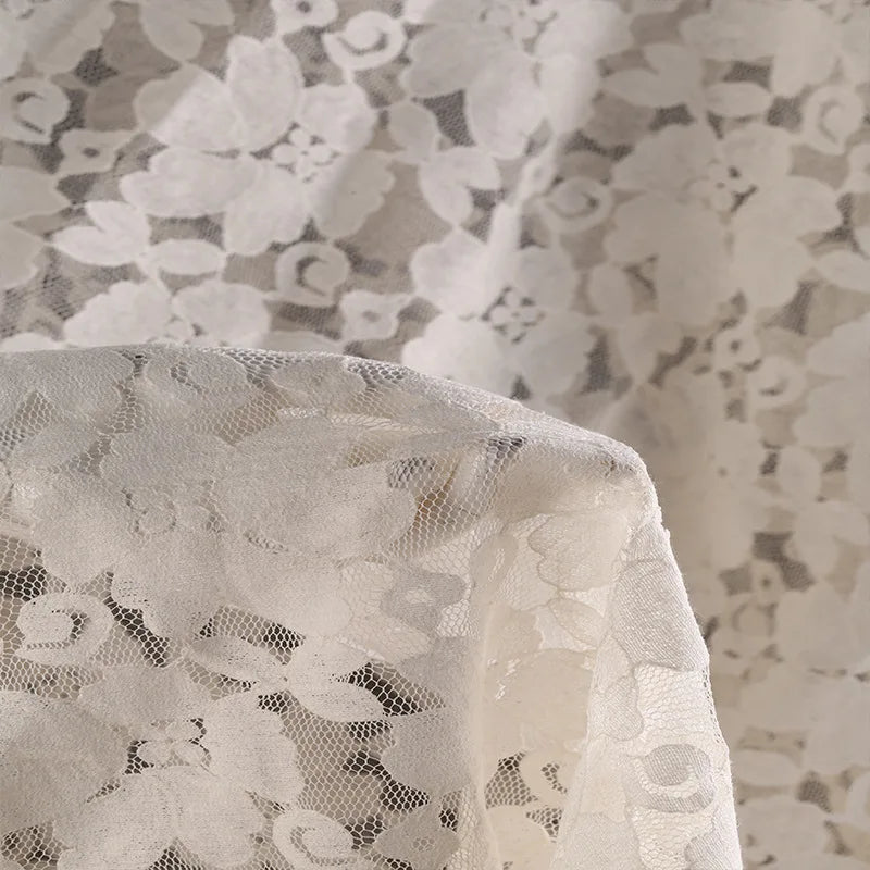 2025 Spring/Summer New Product Manufacturer Direct Sales Lace Mesh Embossed Embroidery Fashion Dress Lace Fabric