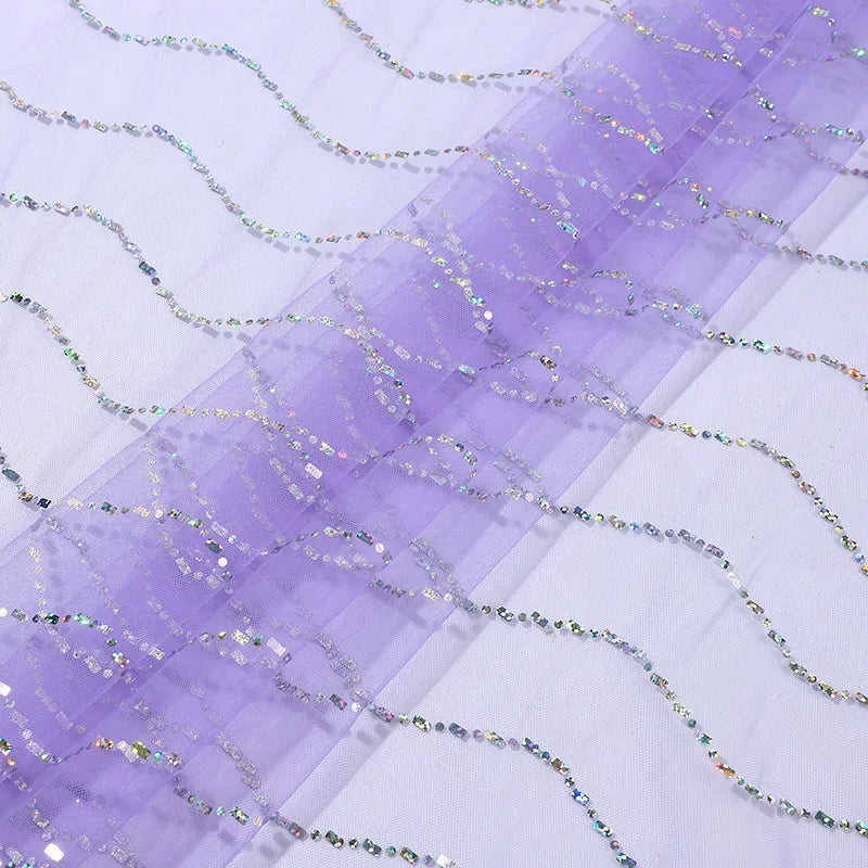 Malla ondulada con lentejuelas que no suelta polvo. Vestido de novia de diseñador para niños. Vestido de novia hecho a mano. Tocado DIY.