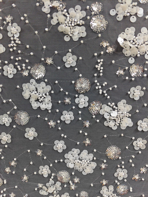 3D Flower Bead Sequin Lace - Elegant for Wedding & Bridesmaid Dress