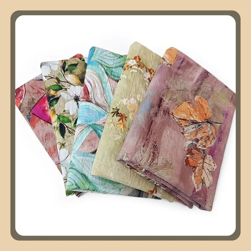 قماش قطني مطبوع رقميًا بتجعد لحاء الشجر - قابل للتنفس 150 سم