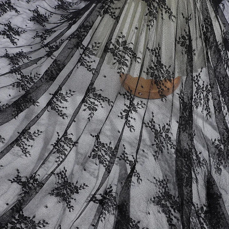 Elastic Floral Wedding Dress With Lace Jacquard Fabric Suspender Skirt Lingerie Fabric Homemade Veil Designer Mesh Fabric