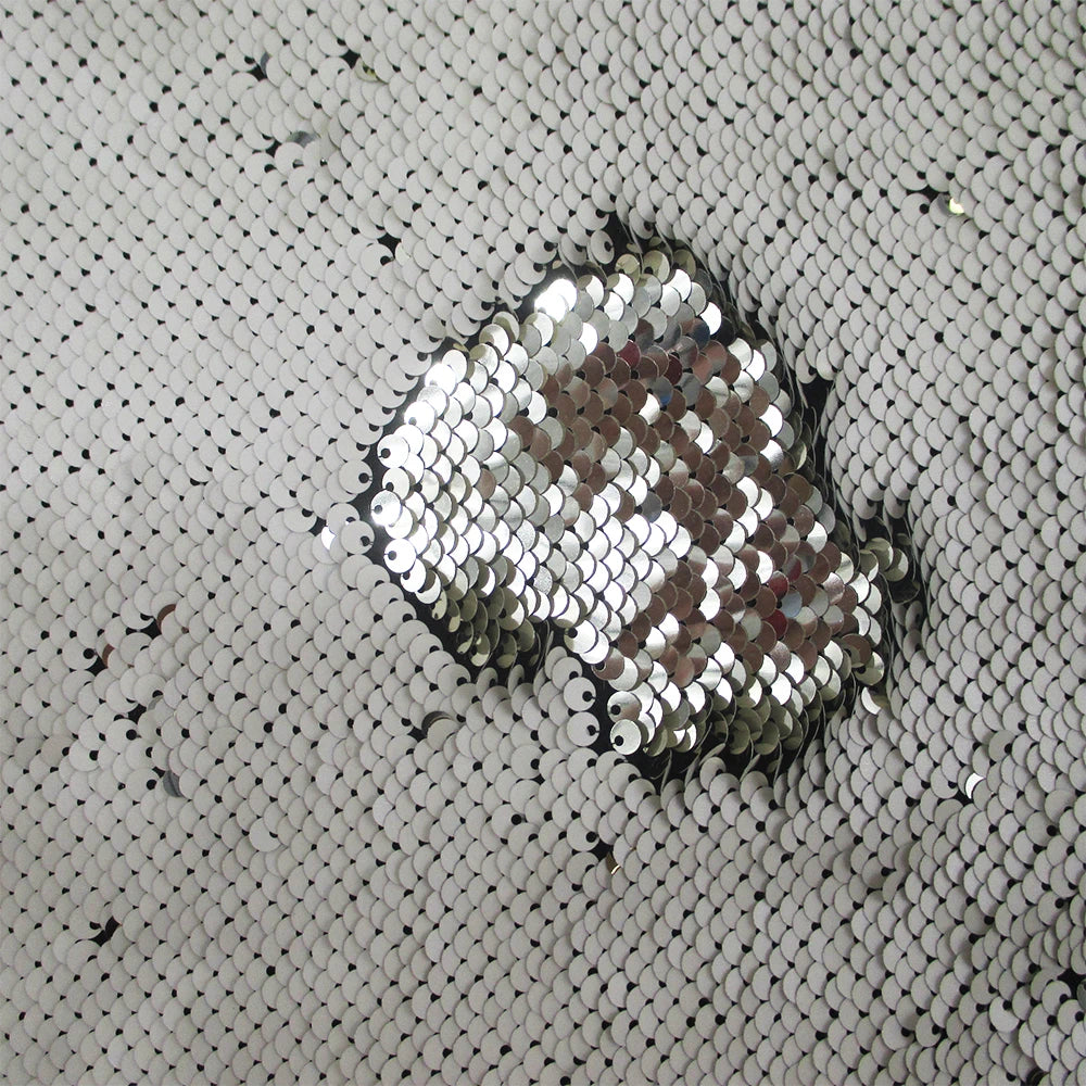 Tela reversible con lentejuelas para vestido de noche, de dos colores, para manualidades creativas, con lazo para el pelo, para bolso o bolso.