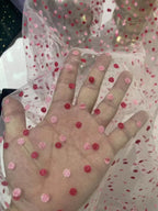 Soft Dot Mesh Tulle Fabric - Transparent Sheer Dress Material