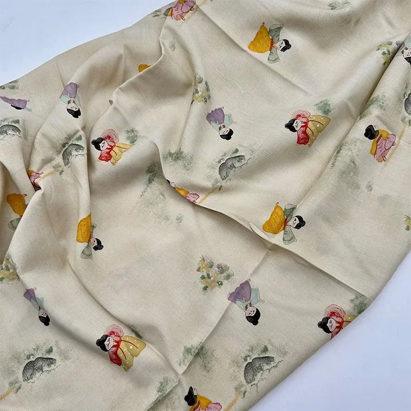 قماش قطني كتان مطبوع بنمط زهور فنية مرسومة بالزيت لخياطة غطاء الطاولة والستائر والديكور الداخلي