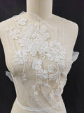 Embroidered Lace Flower Appliques - Elegant for Wedding Dress Decoration
