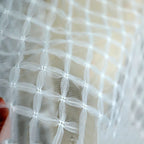 قماش شبكي ناعم من التول ثلاثي الأبعاد باللون الأبيض - فستان الأميرة توتو، الخامة 140 سم