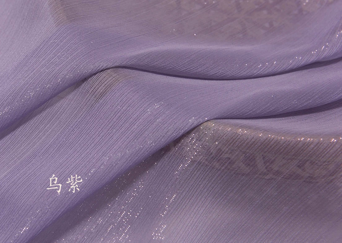 Tela de gasa plisada brillante y arrugada de seda plateada, crepé brillante para Hanfu, camisa de manga larga, falda, escenario, Lolita, ropa DIY