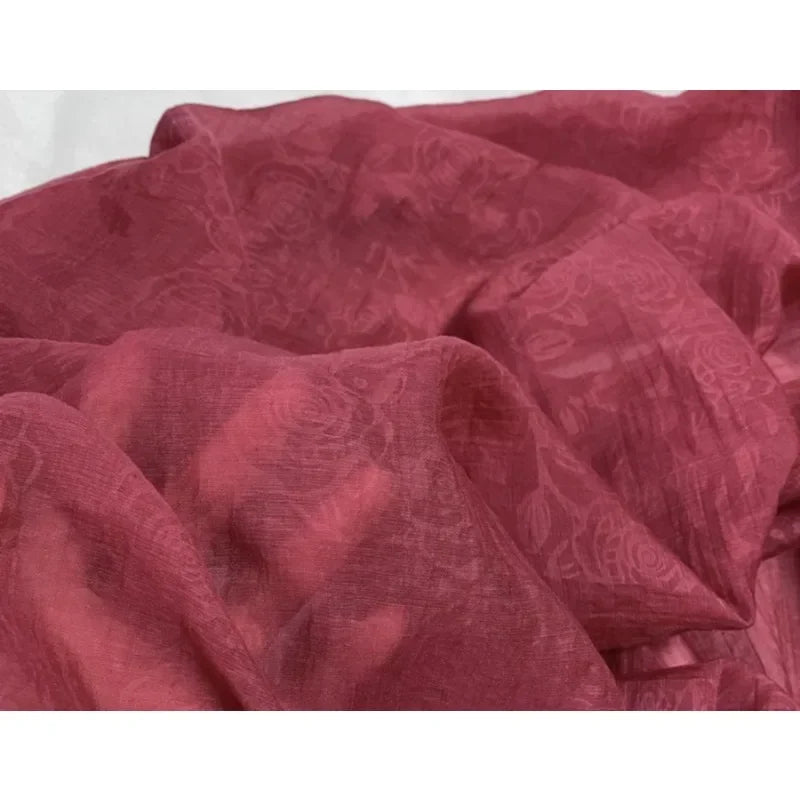 Soft Pleated Rose Fabric - Natural Fiber for Evening Gowns & Bridal