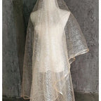 قماش شبكي من الدانتيل الذهبي والفضي غير المنتظم خفيف الوزن وناعم مناسب للفساتين الرسمية وفساتين الزفاف وأغطية الرأس