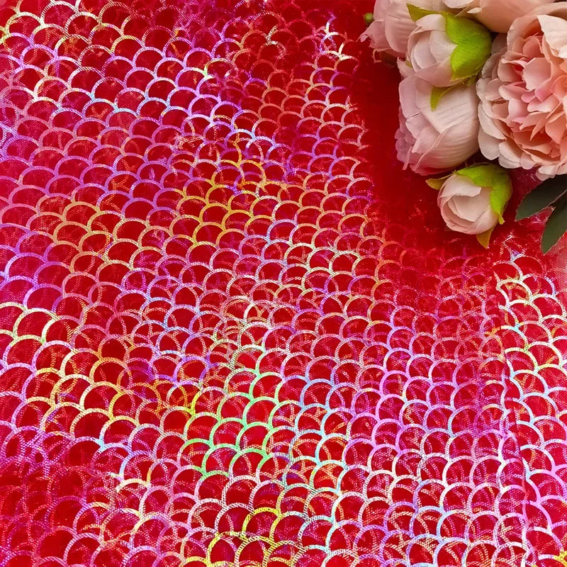 Hot-selling New Symphony Fish Scale Hot Stamping Mesh Princess Elsa Dress Amazon Toys Children's Clothing Fabric Dress Cloth