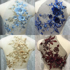 18 color candy color series 3D nail bead glitter wedding dress dress children's clothing DIY lace flower stickers accessories