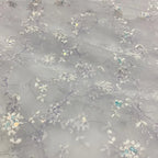 Nueva gasa de malla con bordado de cuentas, bordado floral, tela de gasa de encaje para falda de primavera y verano para mujer, diseñador senior al por mayor