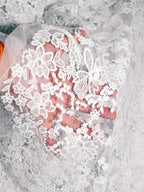 قماش دانتيل قابل للذوبان في الماء من قماش شبكي مطرز بالترتر، فستان زفاف، تنورة فستان سهرة، خلفية تصوير DIY، مفرش طاولة