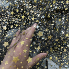 Premium Pentagram Hot Stamping Mesh Fabric for Stage Outfits, Dresses, Christmas Holiday Designs, and DIY Handmade Crafts