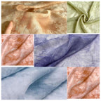 Tela de mezcla de lino y algodón, de seda semitransparente, suave, color café claro y almendra, con tinte natural, para batik, Hanfu, gasa, material para manualidades.