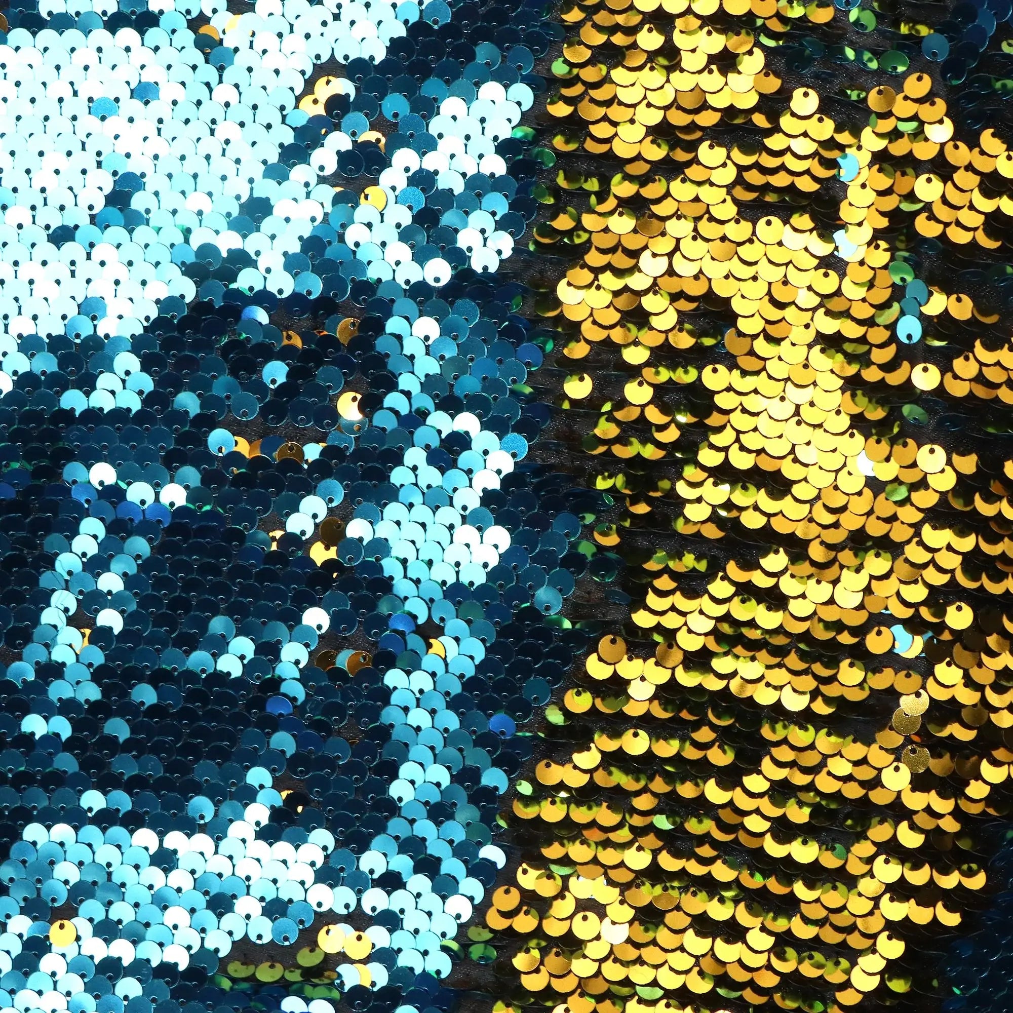 Tela reversible con lentejuelas para vestido de noche, de dos colores, para manualidades creativas, con lazo para el pelo, para bolso o bolso.