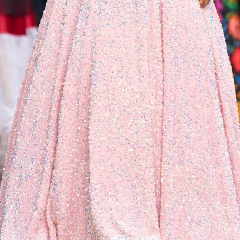 New Velvet Sequin Fabric for Evening Prom Dress Shining Reflective Wedding Decoration Clothes Material Party Special Events