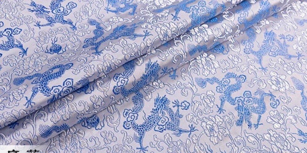 Lujosa tela de brocado jacquard con diseño de dragón, con motivos regio, material de primera calidad, para vestidos, chalecos y abrigos, confección artesanal, diseño tradicional, textil.