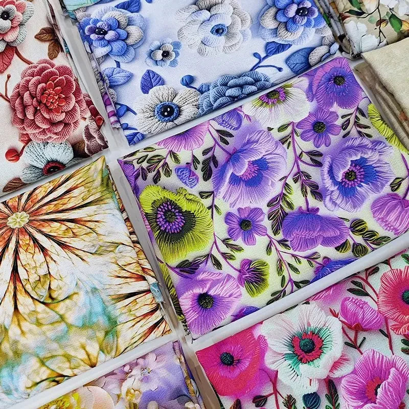 قماش قطني مطبوع رقميًا بتجعد لحاء الشجر - قابل للتنفس 150 سم