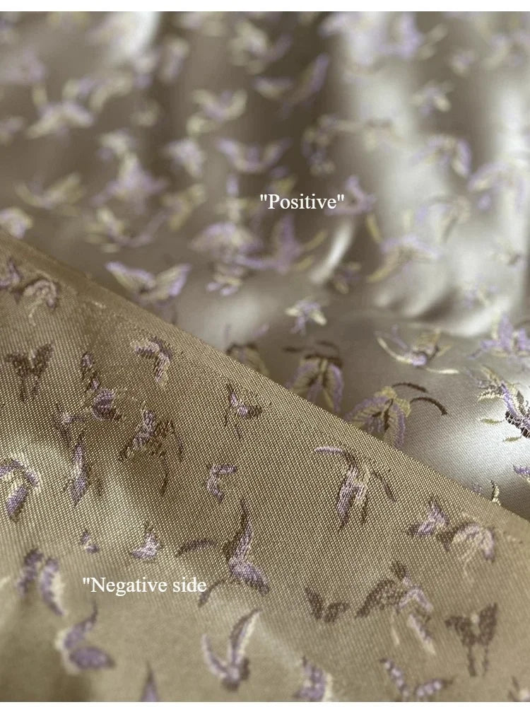 Chaleco qipao cosido con tela de brocado tejida colorida con mariposa morada, ropa de muñeca DIY, tela de diseñador