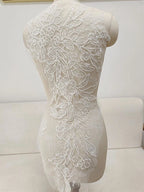 Accesorios de decoración para vestidos de novia, encaje, cuentas, bordados brillantes, telas, bricolaje, liquidación de materiales, oferta especial.