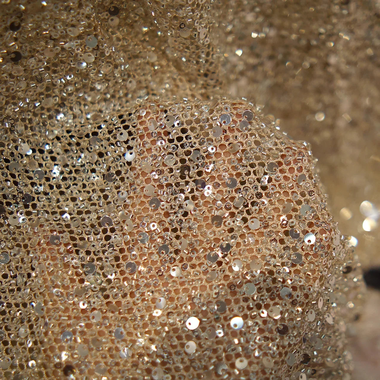 Circular Sequin Mesh Fabric - Evening Gown Stage Costume Decorative Material