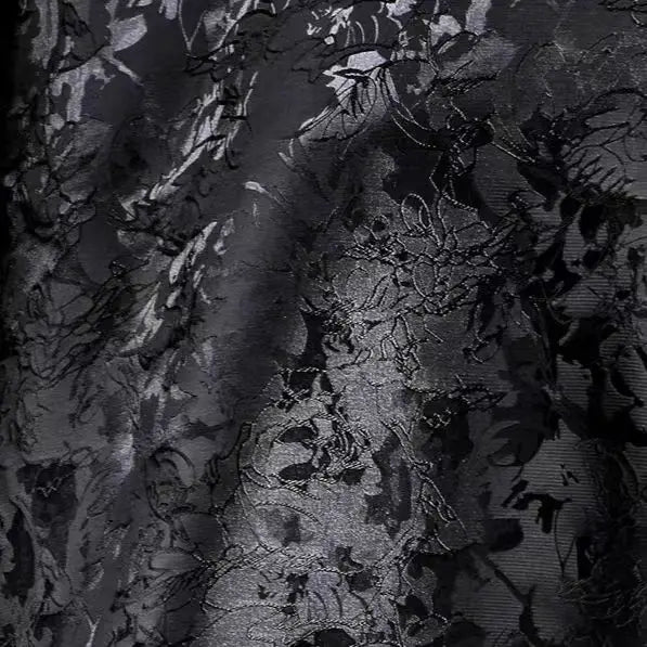 قماش جاكار نباتي خطي أبيض، سترة مطرزة بملمس إبداعي، تنورة بدلة، قماش مصمم للملابس