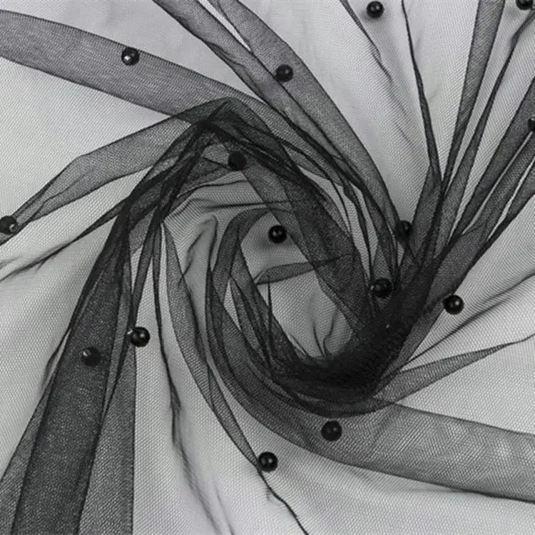 Encrypted soft pearl net fabric suitable for wedding dresses formal gowns headscarves and handmade DIY clothing fabrics