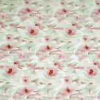 Vestido cheongsam de algodón con estampado floral degradado verde polvo para primavera/verano, tejido suave y ligero que ilumina la piel.