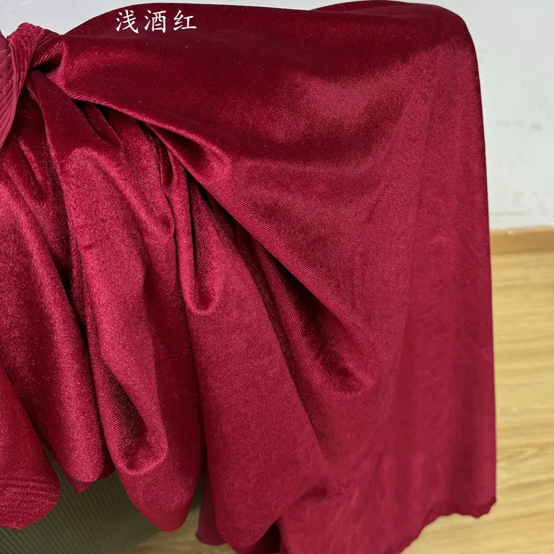 قماش مخملي عالي الجودة، قماش مخملي أحمر غامق، فساتين سهرة دافئة، ديكورات خلفية للمهرجانات، قماش ستائر