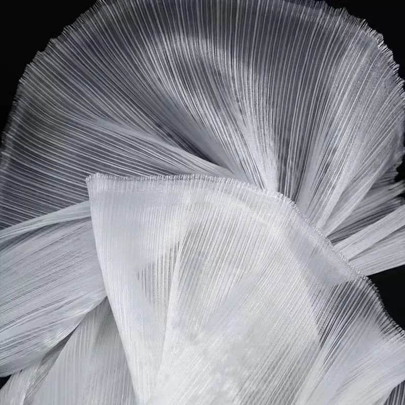 Folded And Textured Fabric With Over 30 Colors Of Mesh Fabric For Petal Shaped Production Of High-end Evening Dresse And Wedding