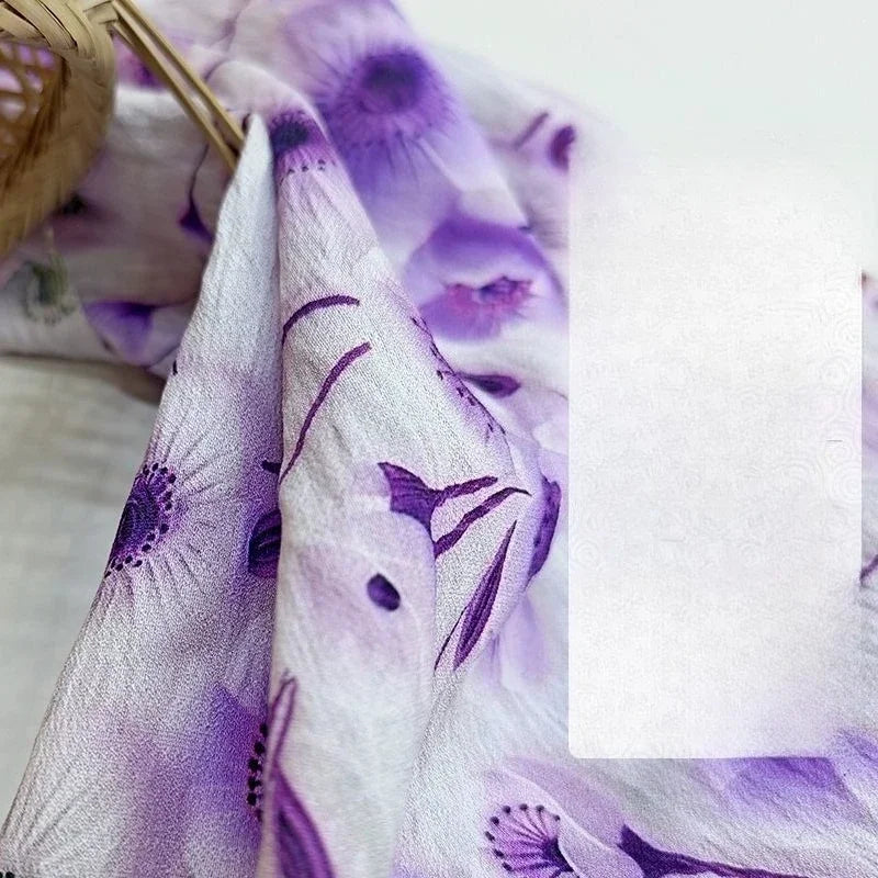 قماش قطني مطبوع رقميًا بتجعد لحاء الشجر - قابل للتنفس 150 سم