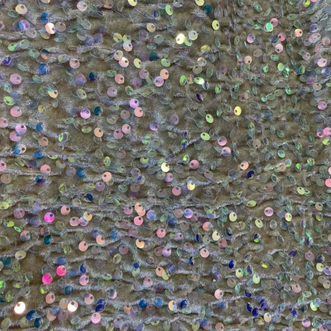 Luxury Velvet Beaded Embroidery Fabric With Dense Sequins Non Shedding Plush For Evening Gown Wedding Dress DIY Decoration