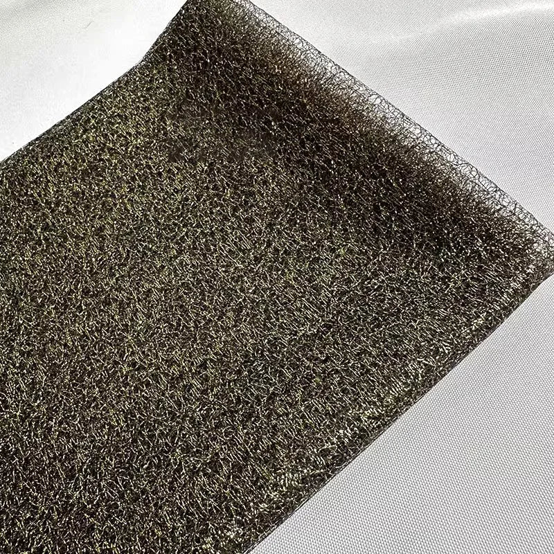 فستان هانفو فاخر من قماش شفاف بتصميم خيط ذهبي غير منتظم الملمس