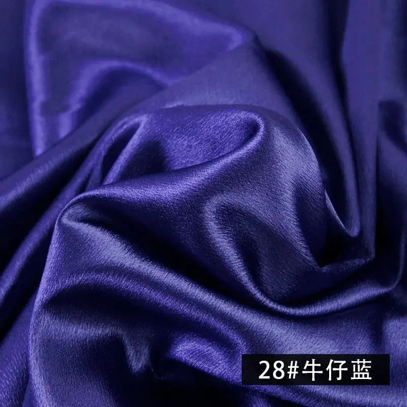 قماش ساتان كريستالي سميك لامع - مادة ستارة فستان بلون واحد