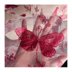 قماش شبكي مطرز يدويًا على شكل فراشة من الدانتيل الزهري ثلاثي الأبعاد لفساتين الزفاف، مادة حرفية للخياطة الإبداعية