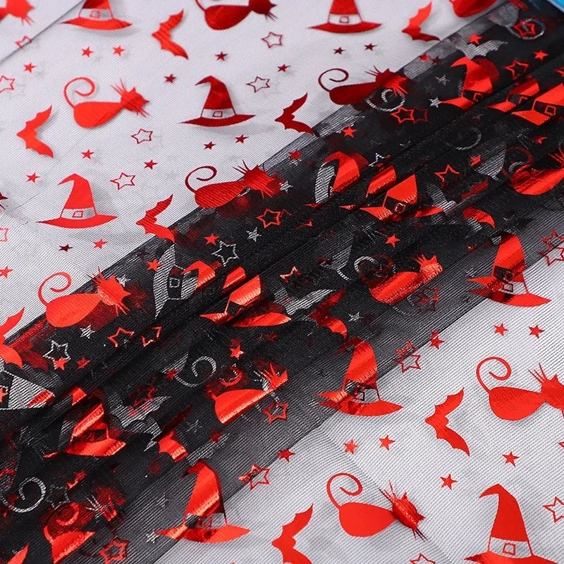 Spot Halloween Funny Mesh Bronzing Pumpkin Witch Skull Decoration Amazon Hot-selling Stage Skirt Performance Clothes