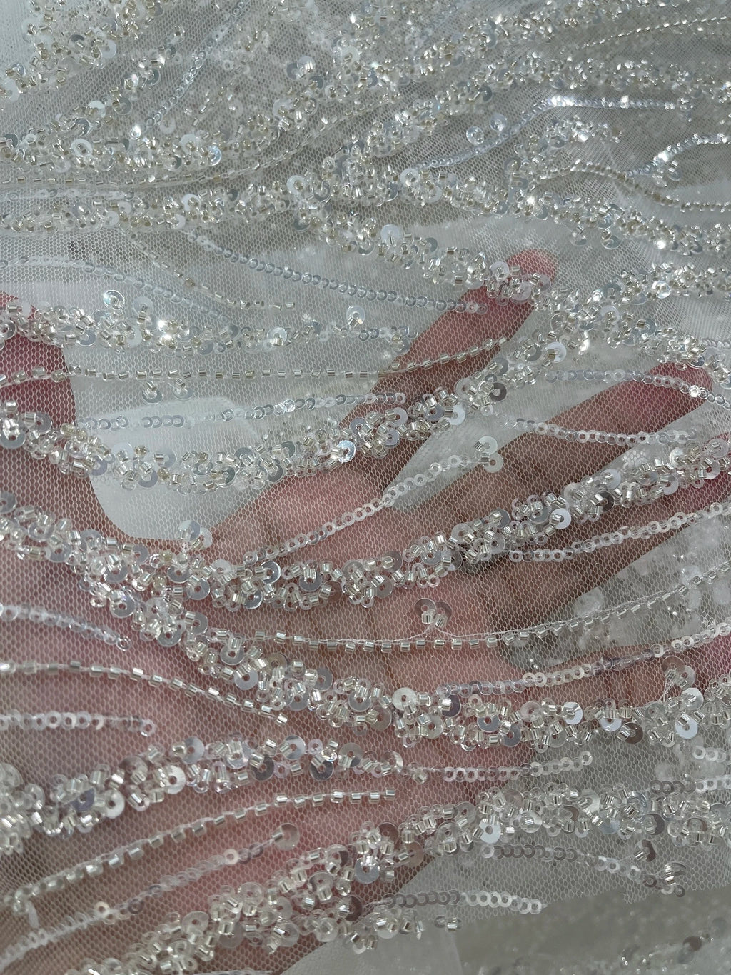 Nueva tela de encaje, ramas de árbol, bordado de cuentas, vestido de novia, vestido qipao, tela de lentejuelas, cortinas de encaje para puerta