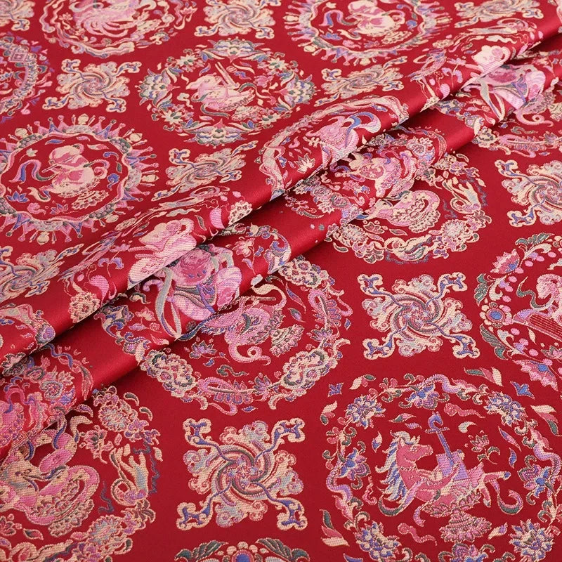 قماش جاكار بروكار أنيق - مادة بنمط تقليدي