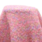 فستان زفاف كلاسيكي مطبوع عليه وردة ثلاثية الأبعاد مع لوحة قماش مطرزة وقماش شبكي مزين بالزهور