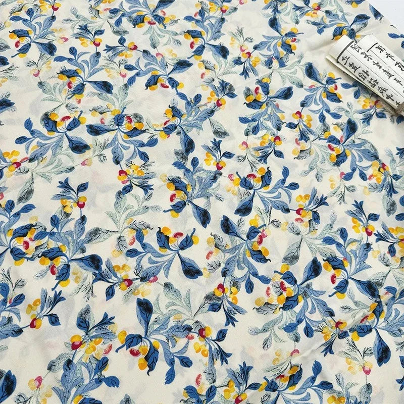 قماش قطني كتان مطبوع بنمط زهور فنية مرسومة بالزيت لخياطة غطاء الطاولة والستائر والديكور الداخلي