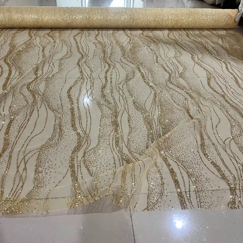 Gold Silver Metallic Fabric - Elegant for Wedding Decor & Stage Costumes