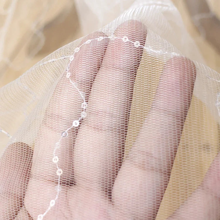 Wedding Dress, Handmade DIY Material, Dress Fabric, Starry Sky Fabric, Sequins, Mesh, Lace Fabric, Fabric