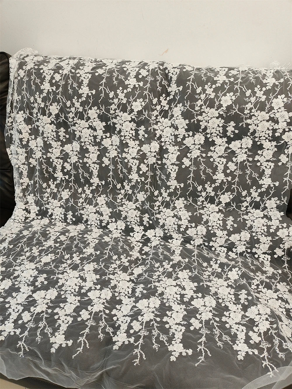 Nueva industria pesada, cuentas de uñas de alta gama, cola de pez, bordado, tela de encaje, flor, brillo, vestido de novia, hecho a mano, bricolaje