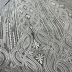 New Textured Polyester Thread Pure Lace Embroidery Fabric - Sheer Tulle Wedding Material