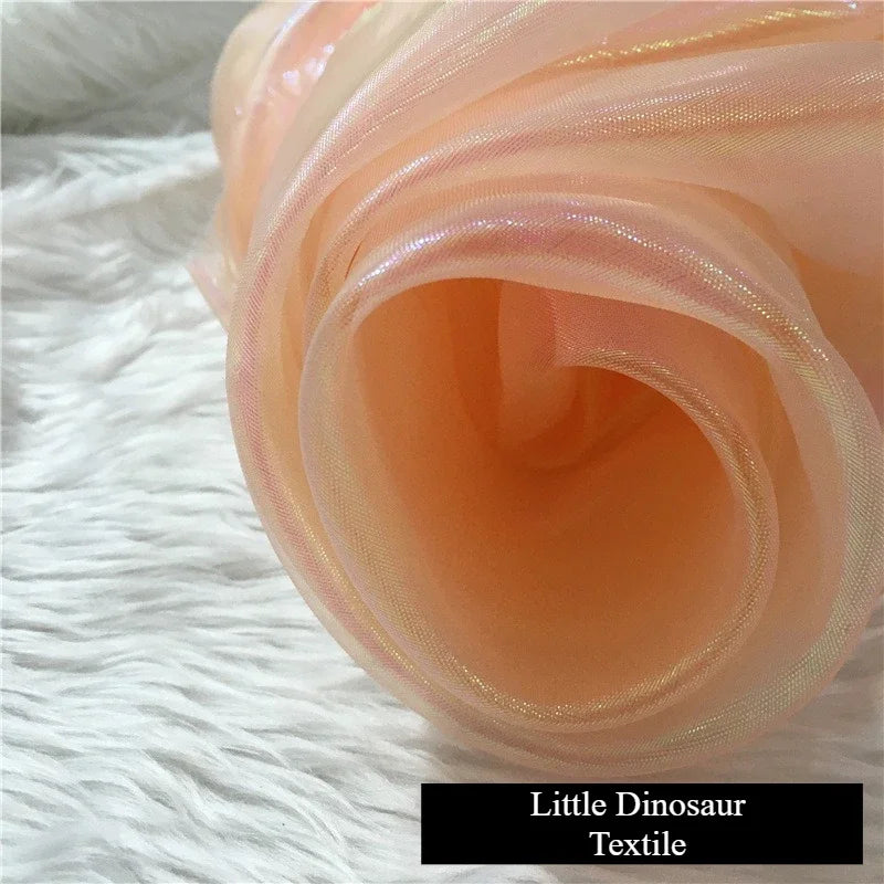 شبكة سيمفونية مشفرة، خيوط زجاجية، نسيج مسطح ملون، خيوط حرير لامعة، ملابس، ديكورات زفاف، ملابس أطفال، قماش زفاف