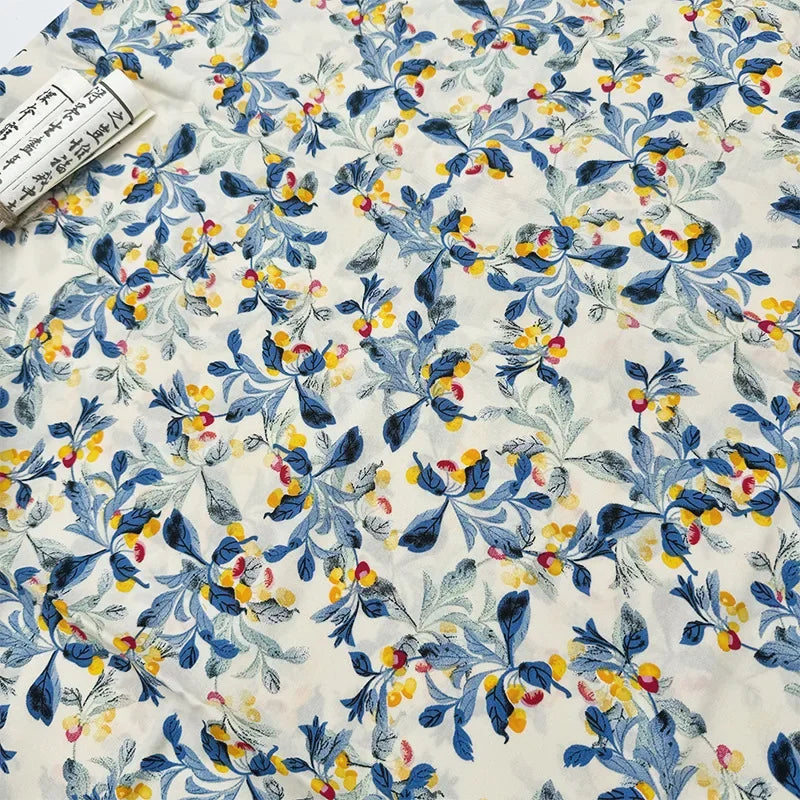 قماش قطني كتان مطبوع بنمط زهور فنية مرسومة بالزيت لخياطة غطاء الطاولة والستائر والديكور الداخلي