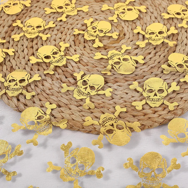 Skeleton pumpkin witch bat gold-embossed net fabric suitable for Halloween and stage performances