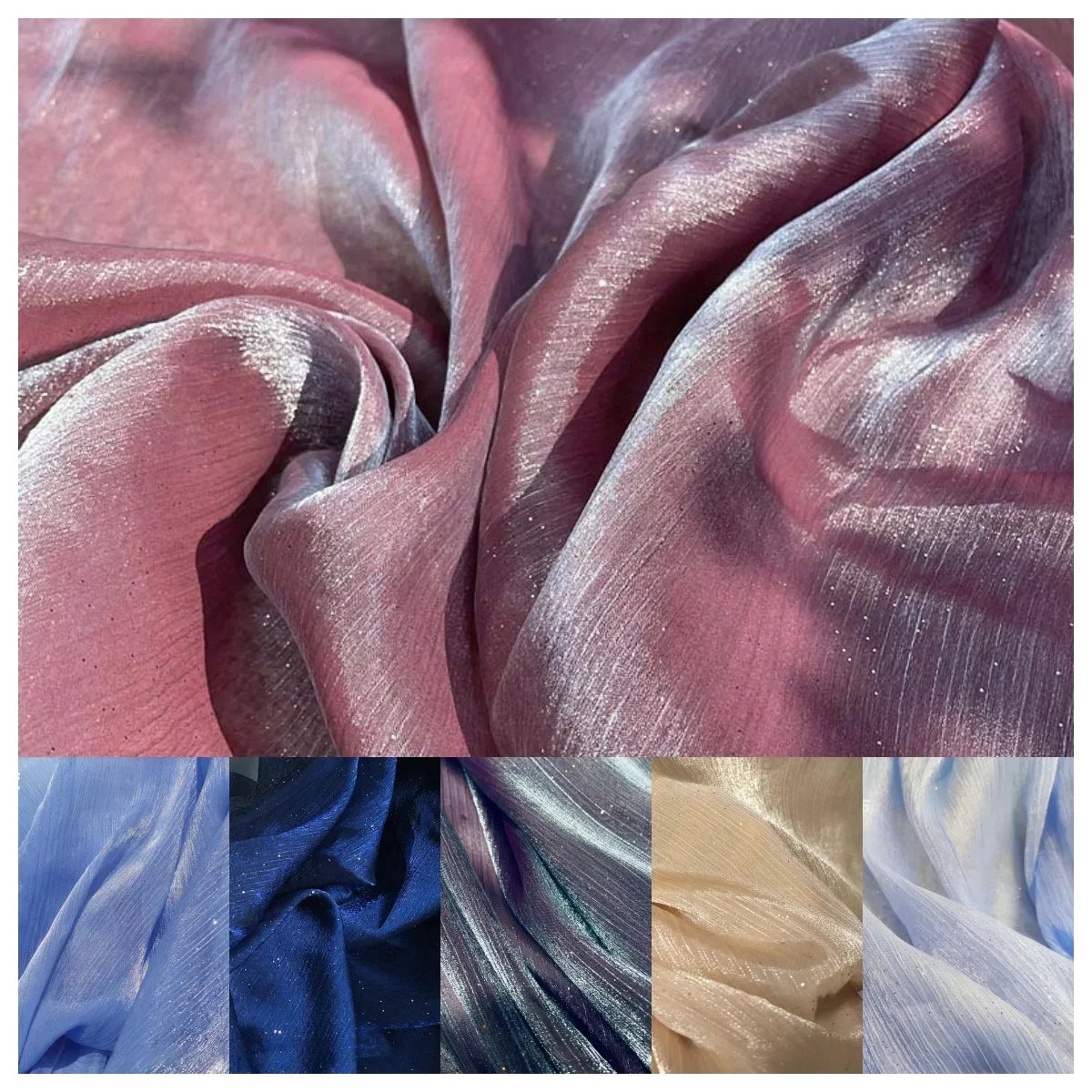 قماش التول اللامع - شبكة شفافة لامعة لفساتين الحفلات وديكورات المناسبات